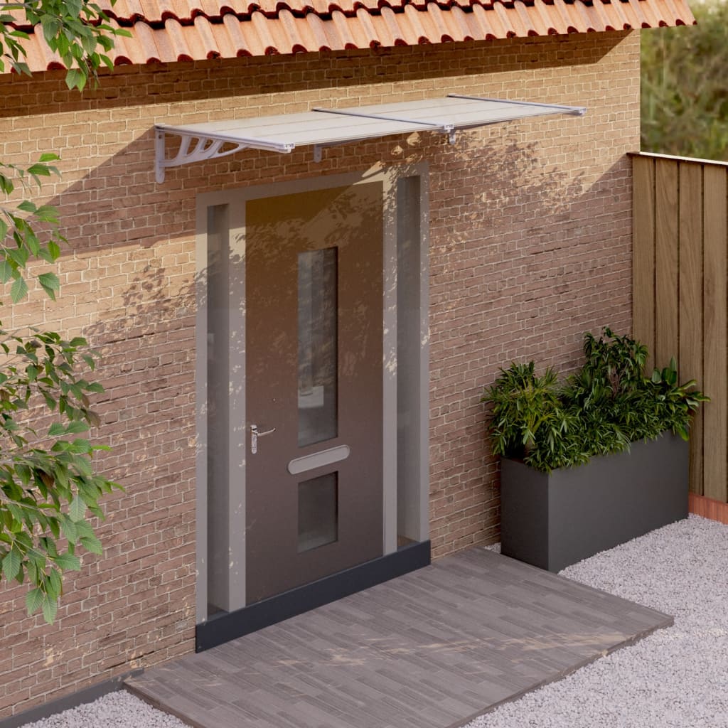 NNEVL Door Canopy Grey and Transparent 199x90 cm Polycarbonate