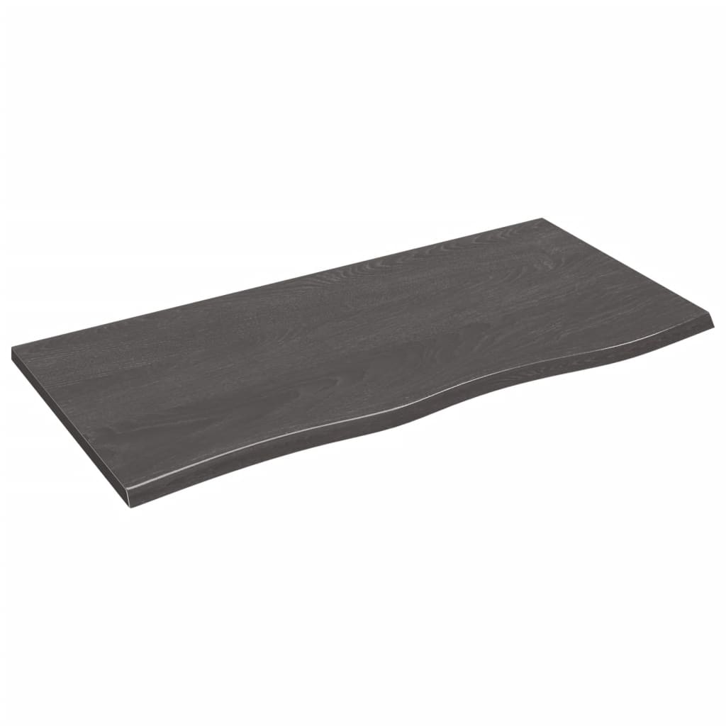 NNEVL Bathroom Countertop Dark Grey 100x50x2 cm Treated Solid Wood