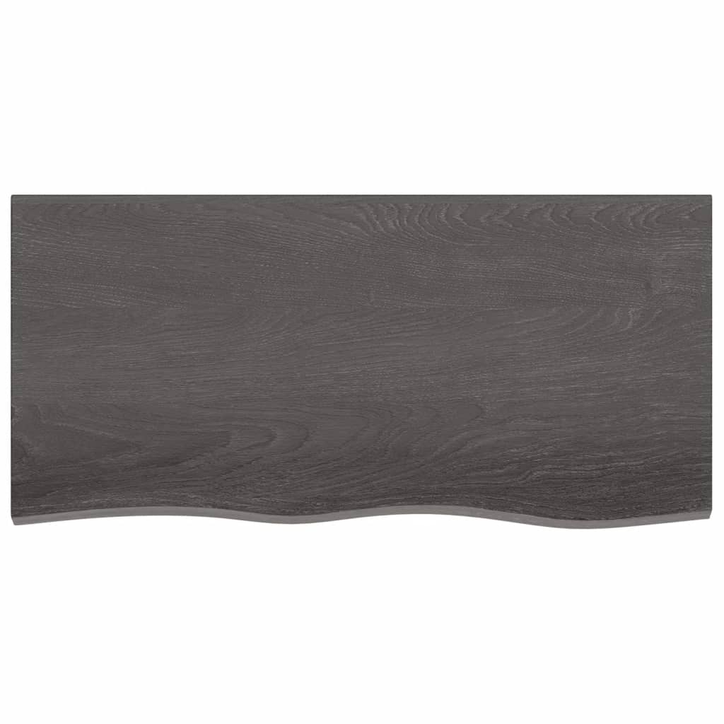 NNEVL Bathroom Countertop Dark Grey 100x50x2 cm Treated Solid Wood
